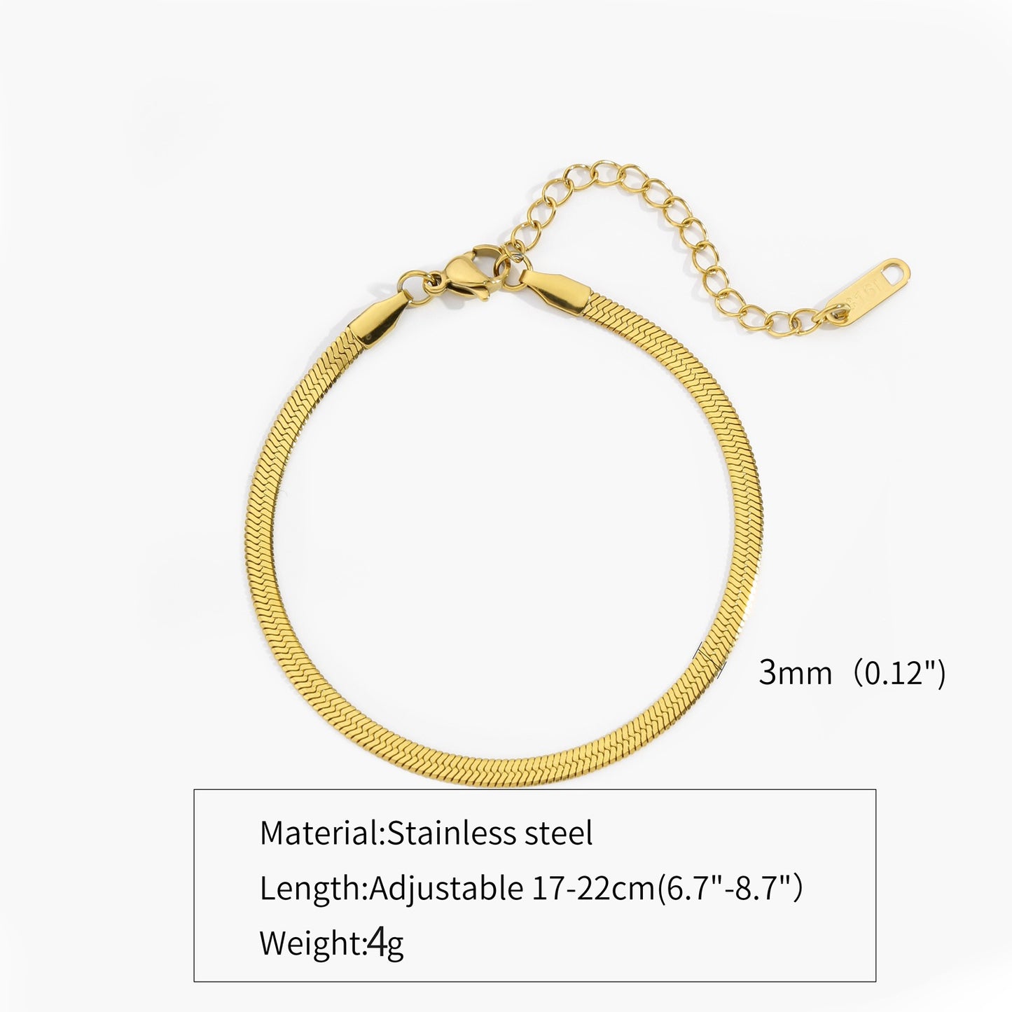 Women's Simple Trendy Steel Peptide Gold-plated Chain Like Bracelets