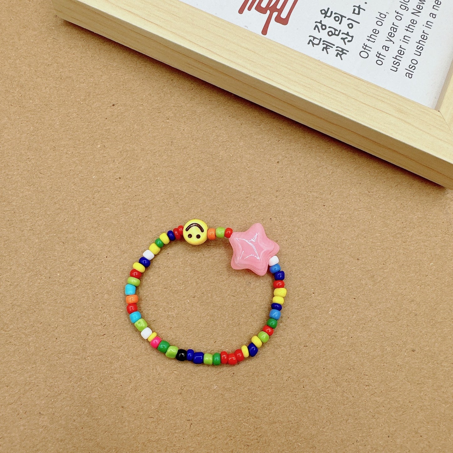 Colorful Smiley Face Five-pointed Star Beaded Bracelets