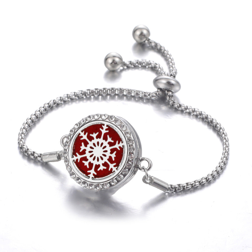 Steel Hollow Oil Lucky Tree Open Box Bracelet
