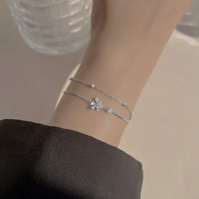 Bracelets en Zircon incrustés de fleurs de cerisier pour femmes, pour anniversaire, petite amie, saint-valentin