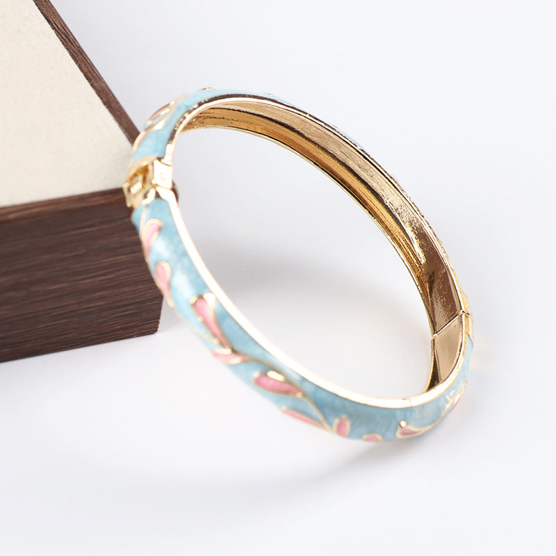 Court Cloisonne Enamel Boutique Light Luxury High-grade Design Bracelet