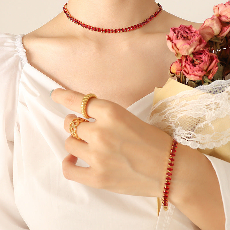 Lady Sense Elegant Graceful Solid Color Colorful Crystals Zircon Bracelets