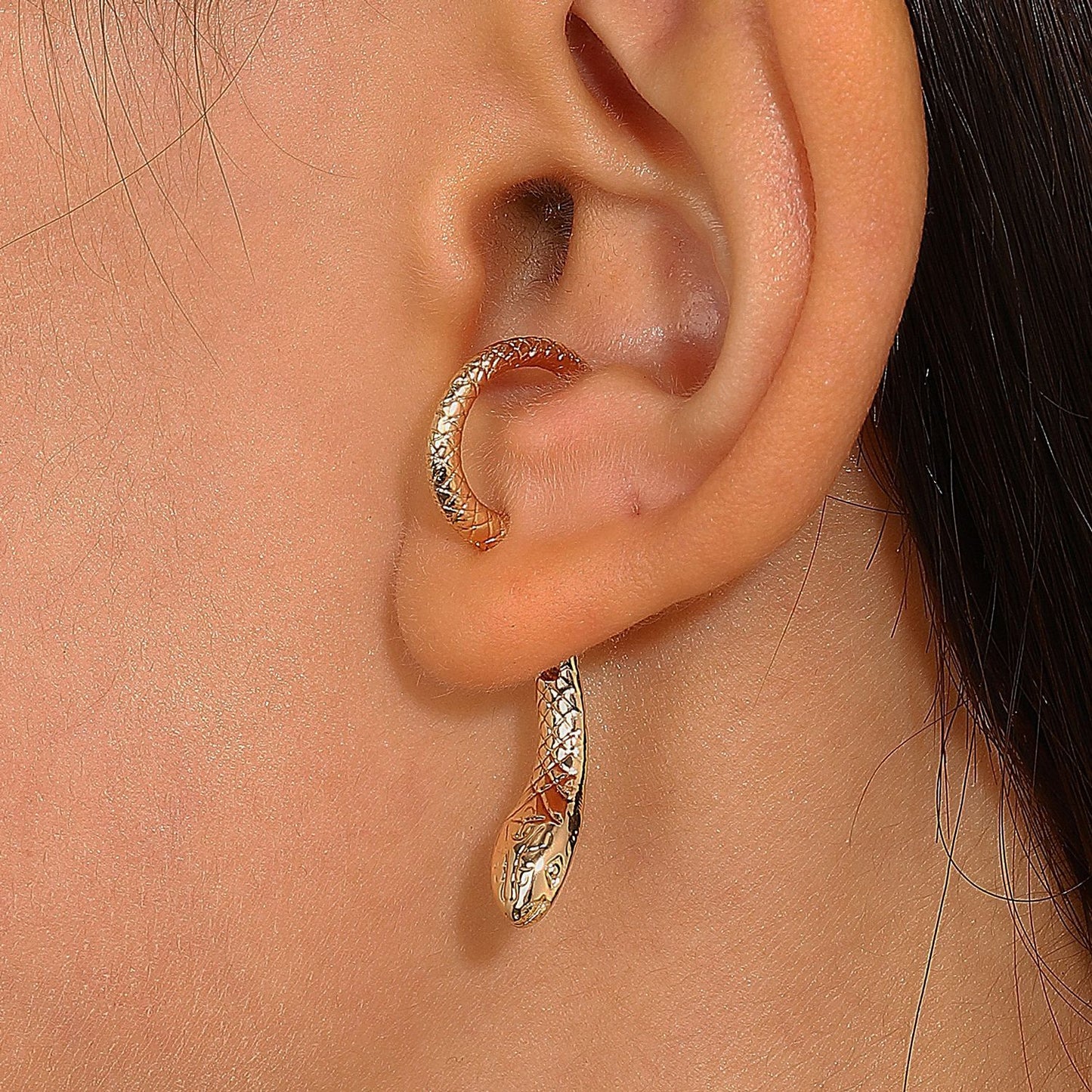 Exaggerated Snake-shaped Female Style Retro Design Earrings