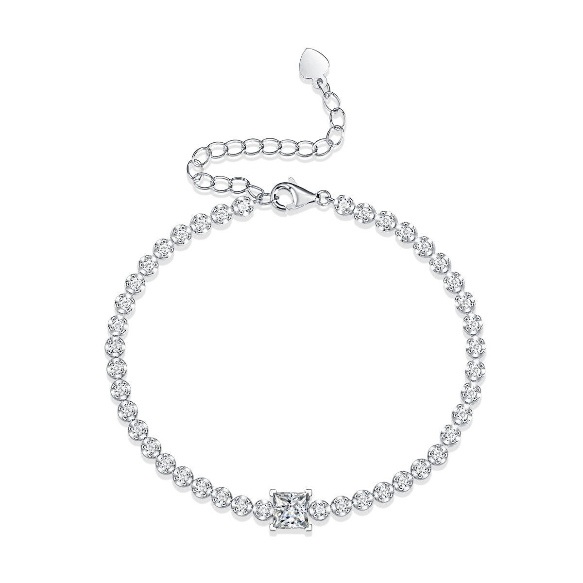 Bracelets de tempérament simples avec incrustation de Sier Moissanite Cube