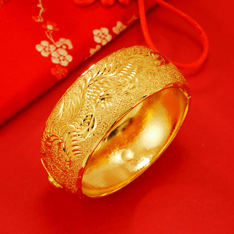 Women's Gold Display Bride Wedding Celebration Dragon Phoenix Imitation Bracelets