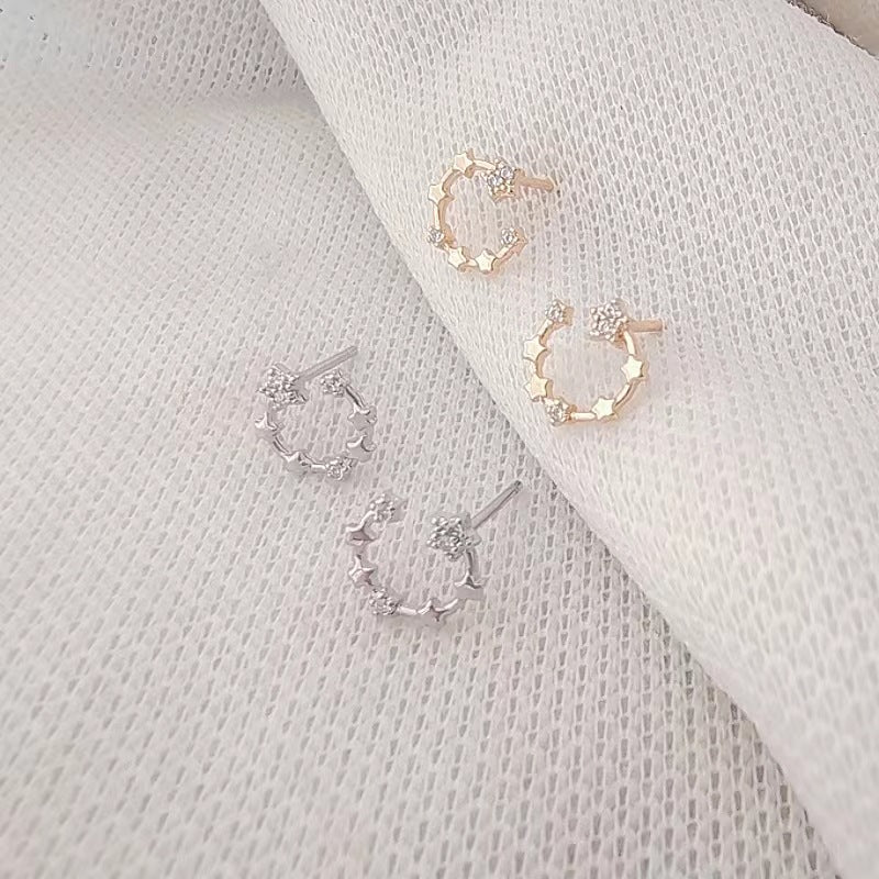 Women's Star For Trendy Niche Design Advanced Sier Pin Earrings