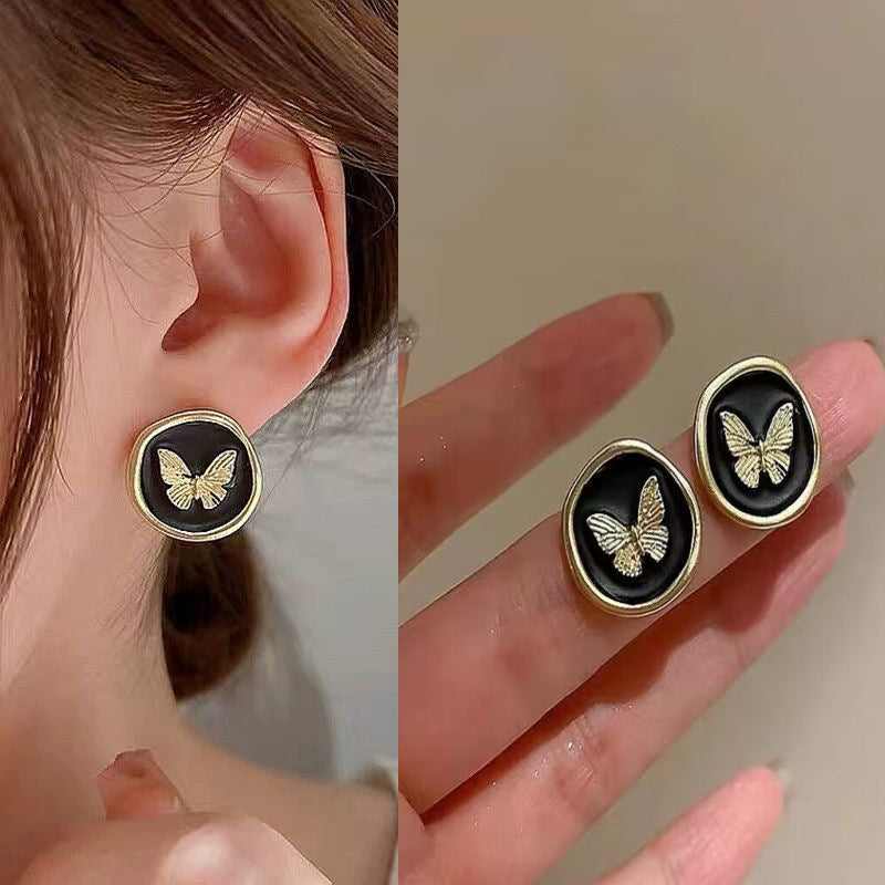 Color Female Niche Design Advanced French Stud Earrings