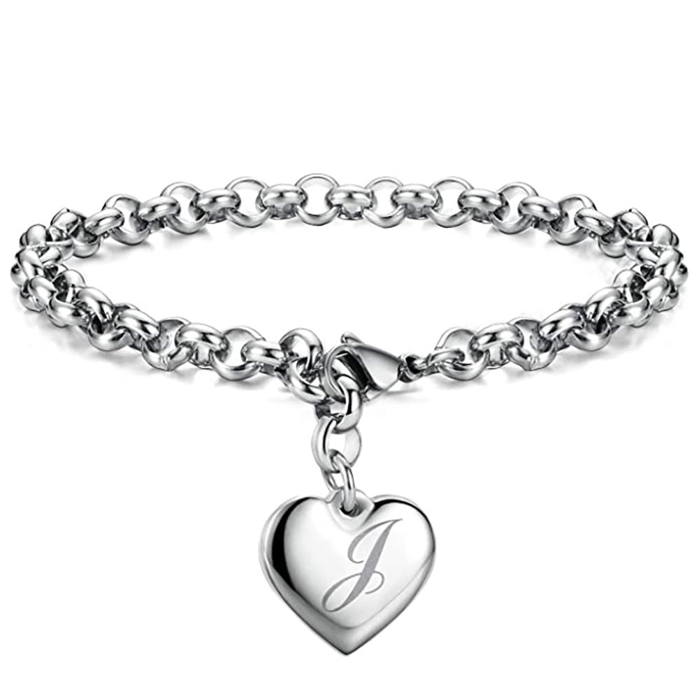 Letters Fashionable Lettering Titanium Steel Female Bracelets