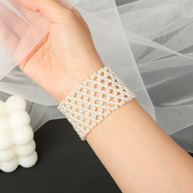 Pearl Fashion Hand-woven Beads Bridal Imitation Bracelets