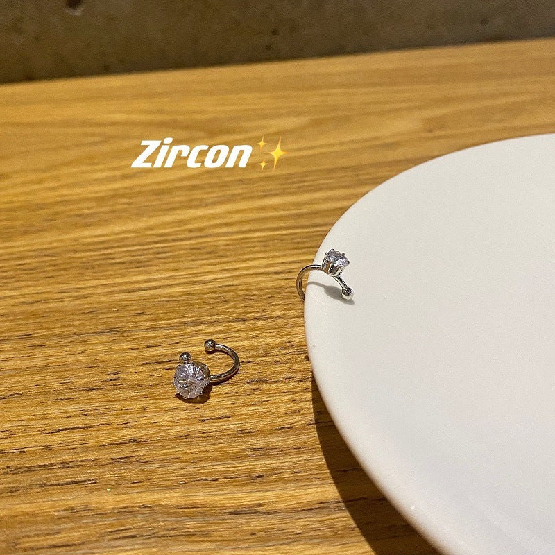 Delicate Rhinestone Female Sweet Cool Cold Style Bone Design Ear Clip