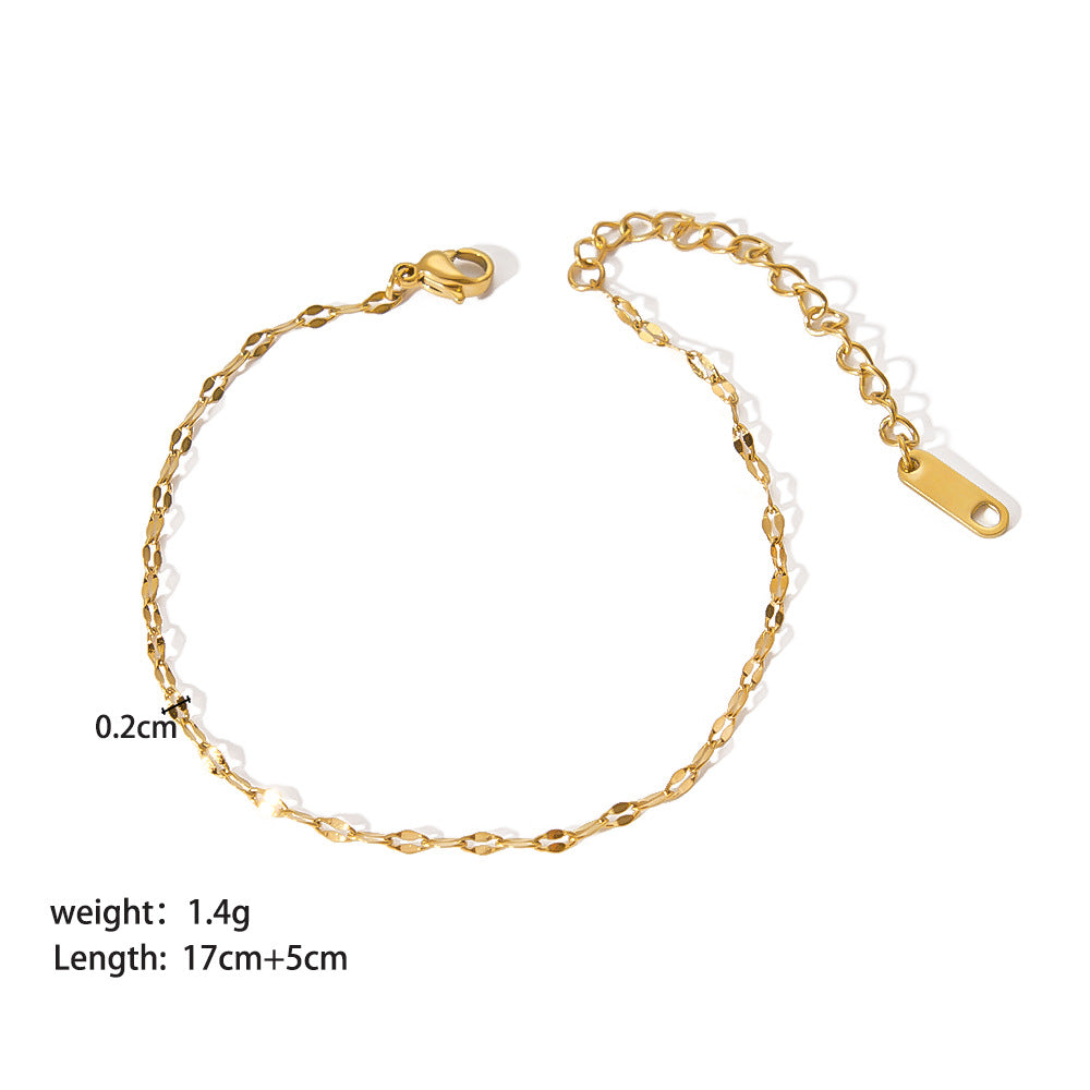 Women's Fashion Stainless Steel Fine Blade Chain Bracelets