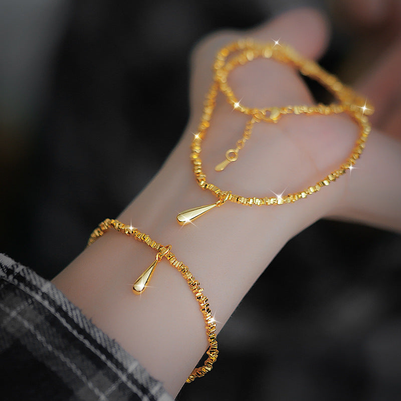 Broken Gold Water Drop Sier Several Two Disco Beads Light Bracelet