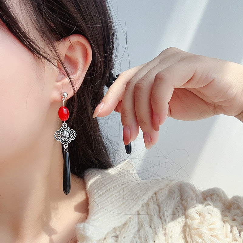 Water Drop Chinese Ancient Style Ethnic Minority Earrings