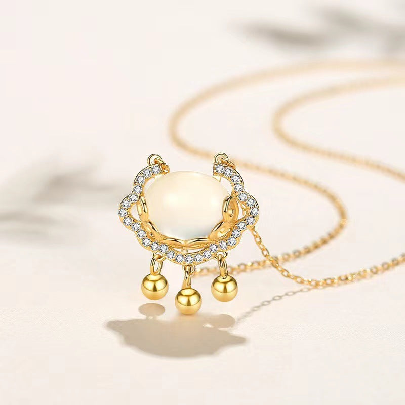 Women's Sier Gold Plated Auspicious Clouds Safety Lock Necklace