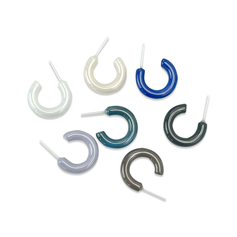 Simple Type Biological Ceramic Ear Integrated Porcelain Zirconia Earrings