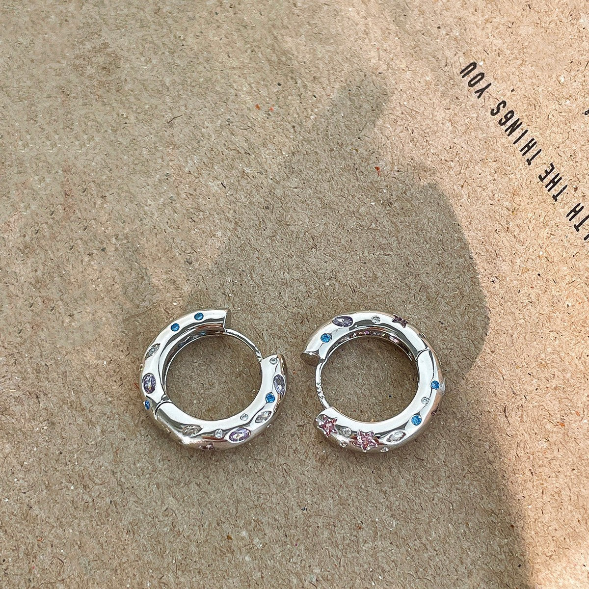 Women's Popular Ear Clip Female Niche Color Rings