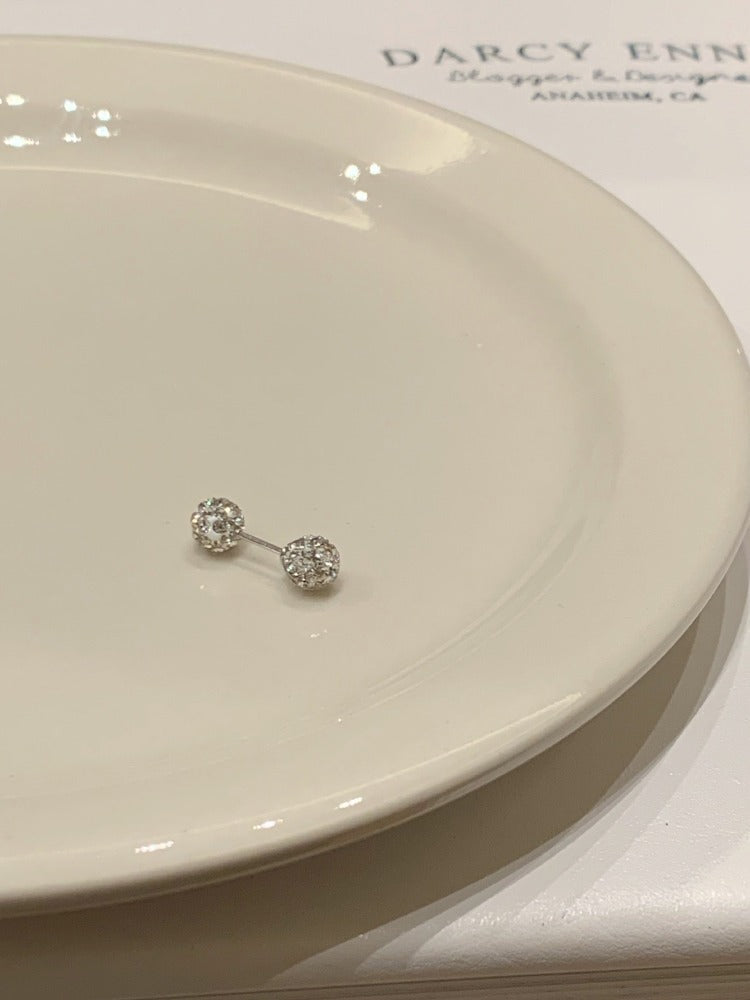 Women's Sier Auricular Needle Niche High Sense Zircon Ear Bone Pin Earrings