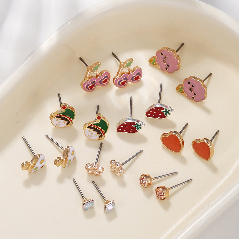 Women's & Children's & Love Strawberry Cherry Ice Cream Earrings