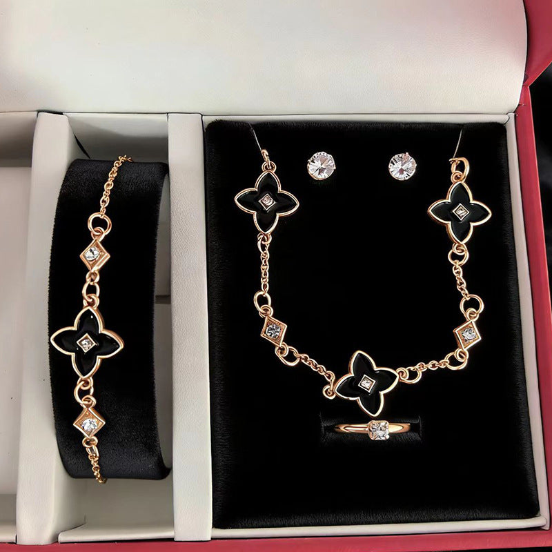 Women's Style Clover For Light Luxury Minority Design Jewelry Set
