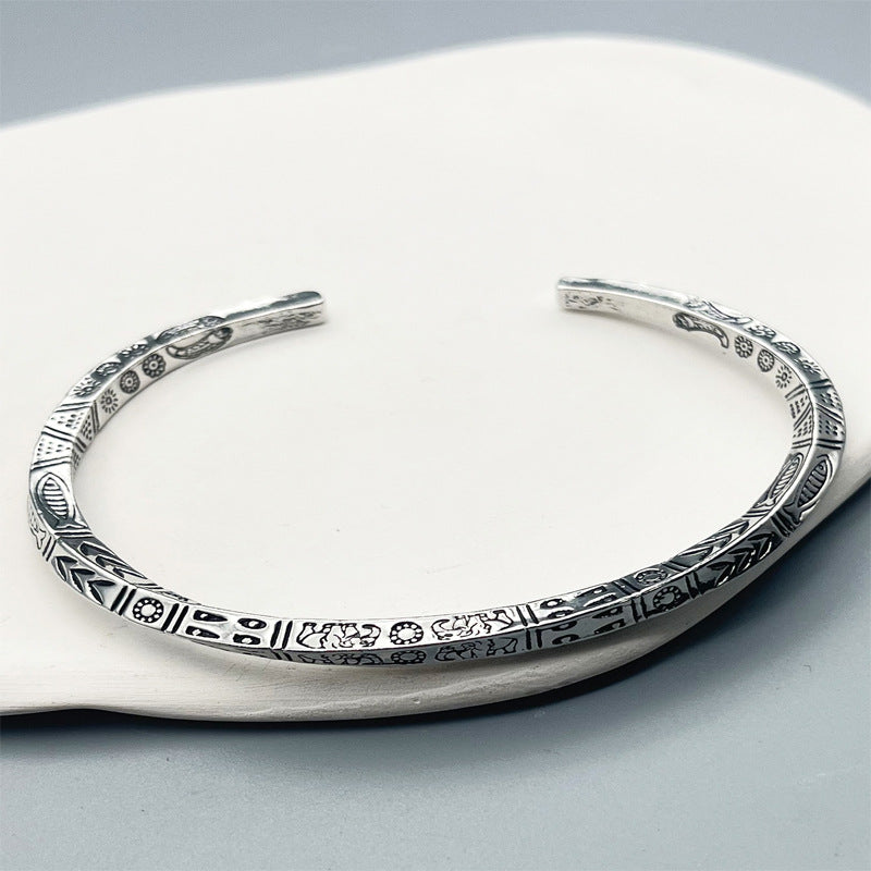 Bohemian Retro Totem Titanium Steel Artistic Design Bracelets