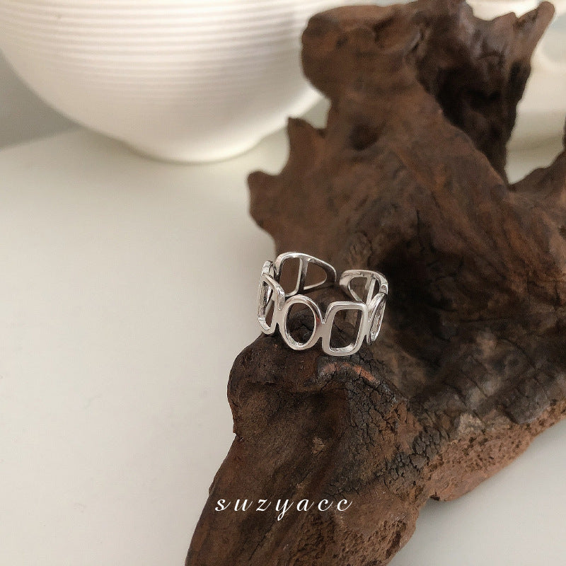 Finger Niche Chain Stitching Geometric Female Fashion Ring