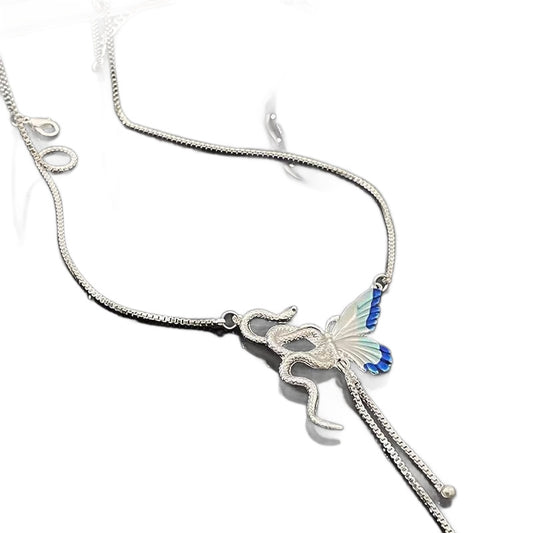 Cool Hot Butterfly Niche High-grade Snake-shaped Clavicle Chain Necklaces