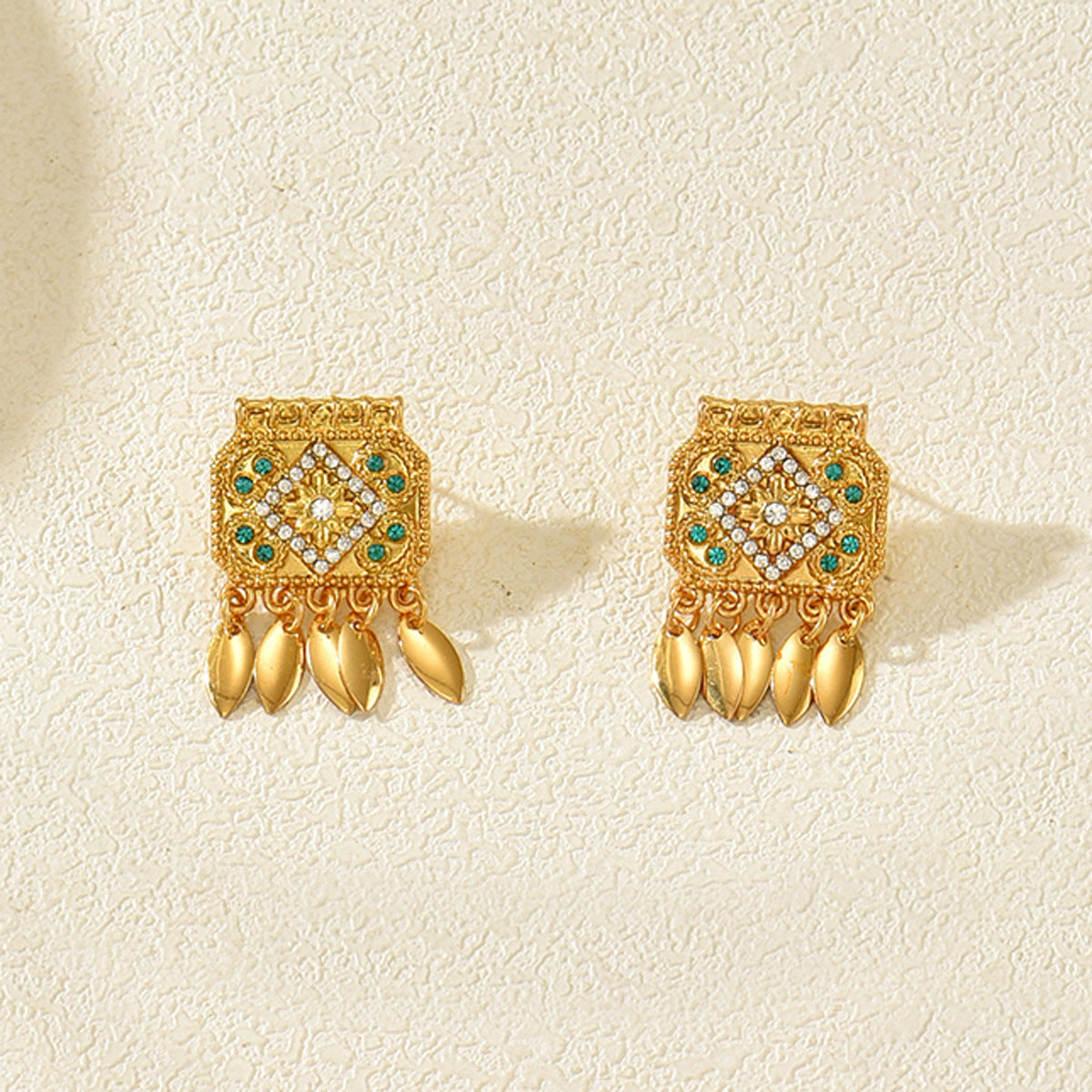 Light Luxury Simple Palace Style Metal Square Earrings