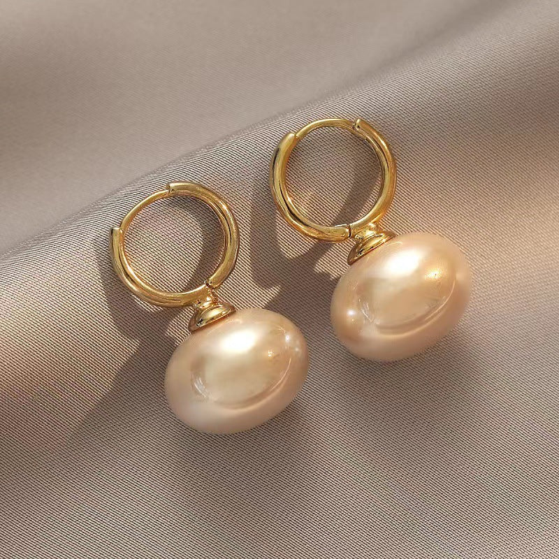 Boucles d'oreilles en perles d'eau douce de luxe légères de haute qualité pour femmes