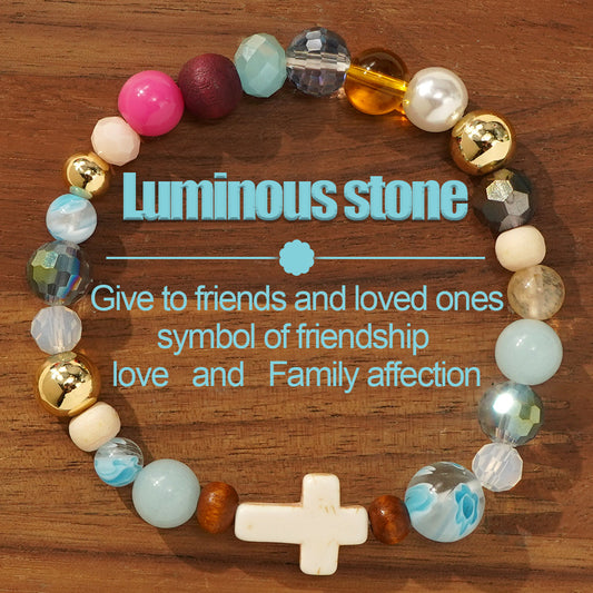 Light Bead Stone Beaded Mix Match Design Sense Minority Female Bracelets