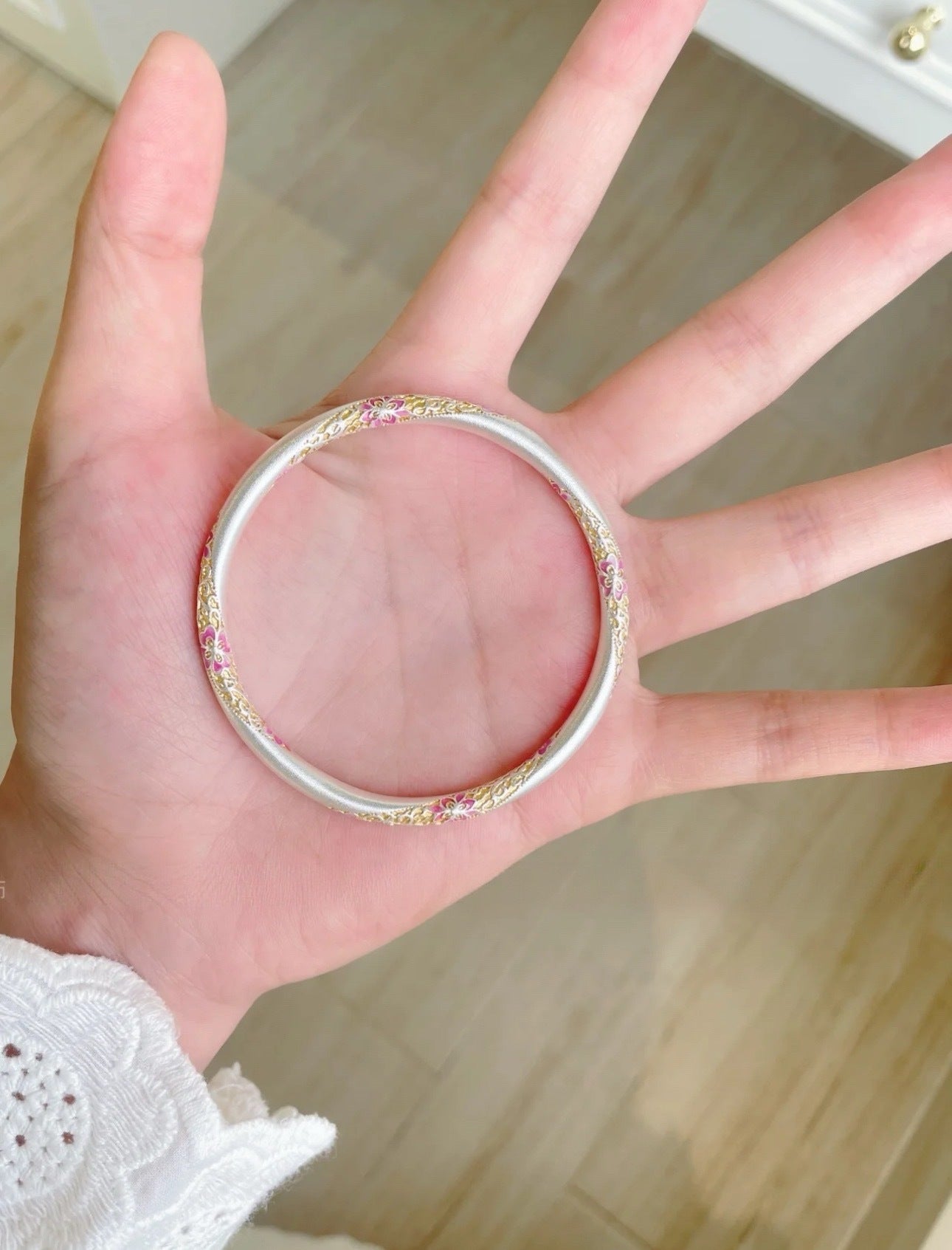 Gold Blue Pink Purple Chinese Enamel Female Bracelet