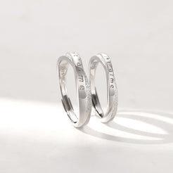 French Love You Couple Pair Sier Rings – Nutricaodiaria