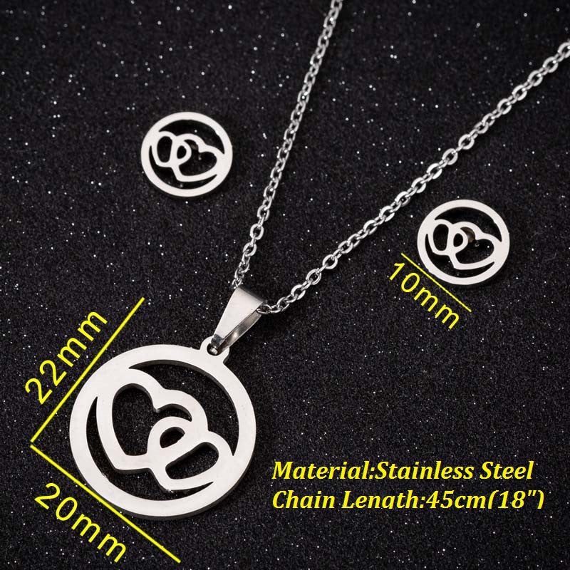 Animal Three-piece Fashion Geometry Pattern Gesture Necklaces