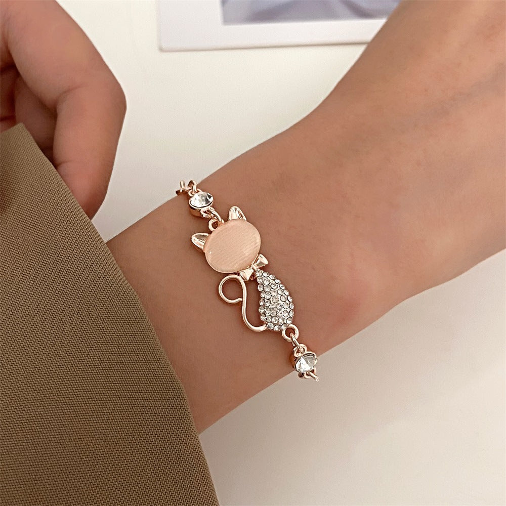 Women's Fashion Design Exquisite Opal Cat Girlfriends Bracelets