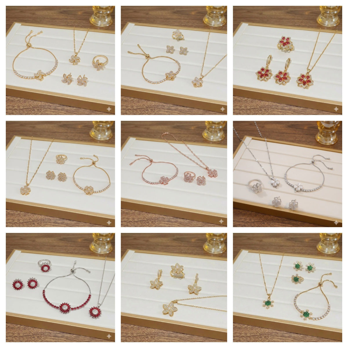 Rotating Degree Rotation Heart-shaped Zircon Clavicle Rings