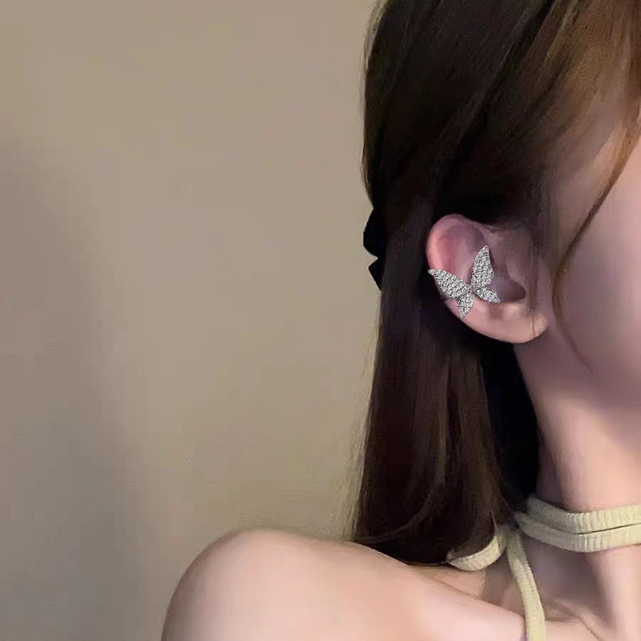 Female No Pierced Feeling Cold Wind Cool Flash Diamond Summer Earrings