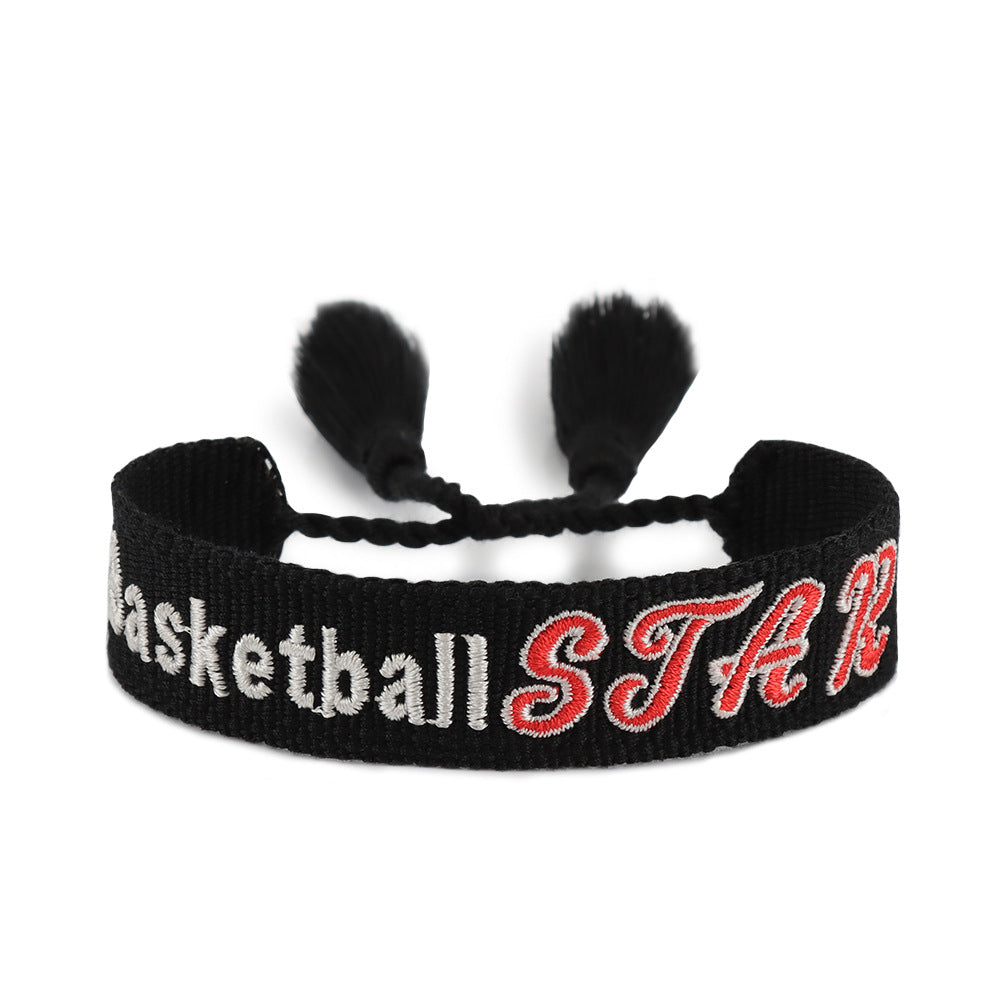 Basketball Sports Woven Curry James Lakers Carrying Strap English Bracelets