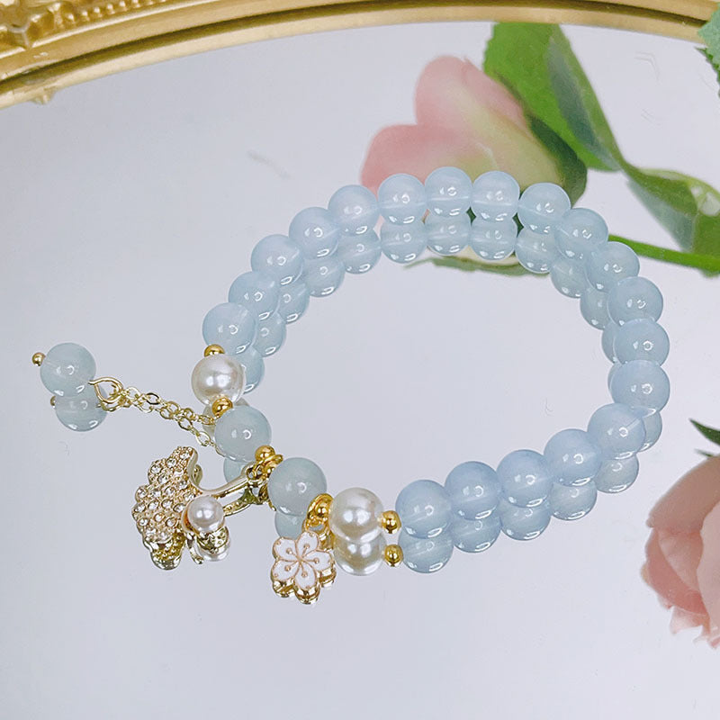 Bracelets de papeterie de décrochage perlés simples et mignons pour femmes