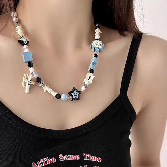 Cross Pendant Colorful Beaded Female Summer Fashion Unique Necklaces