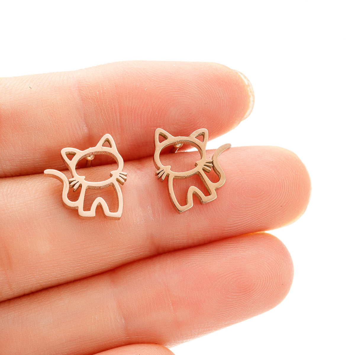 Boucles d'oreilles simples en acier inoxydable pour chien du zodiaque chinois