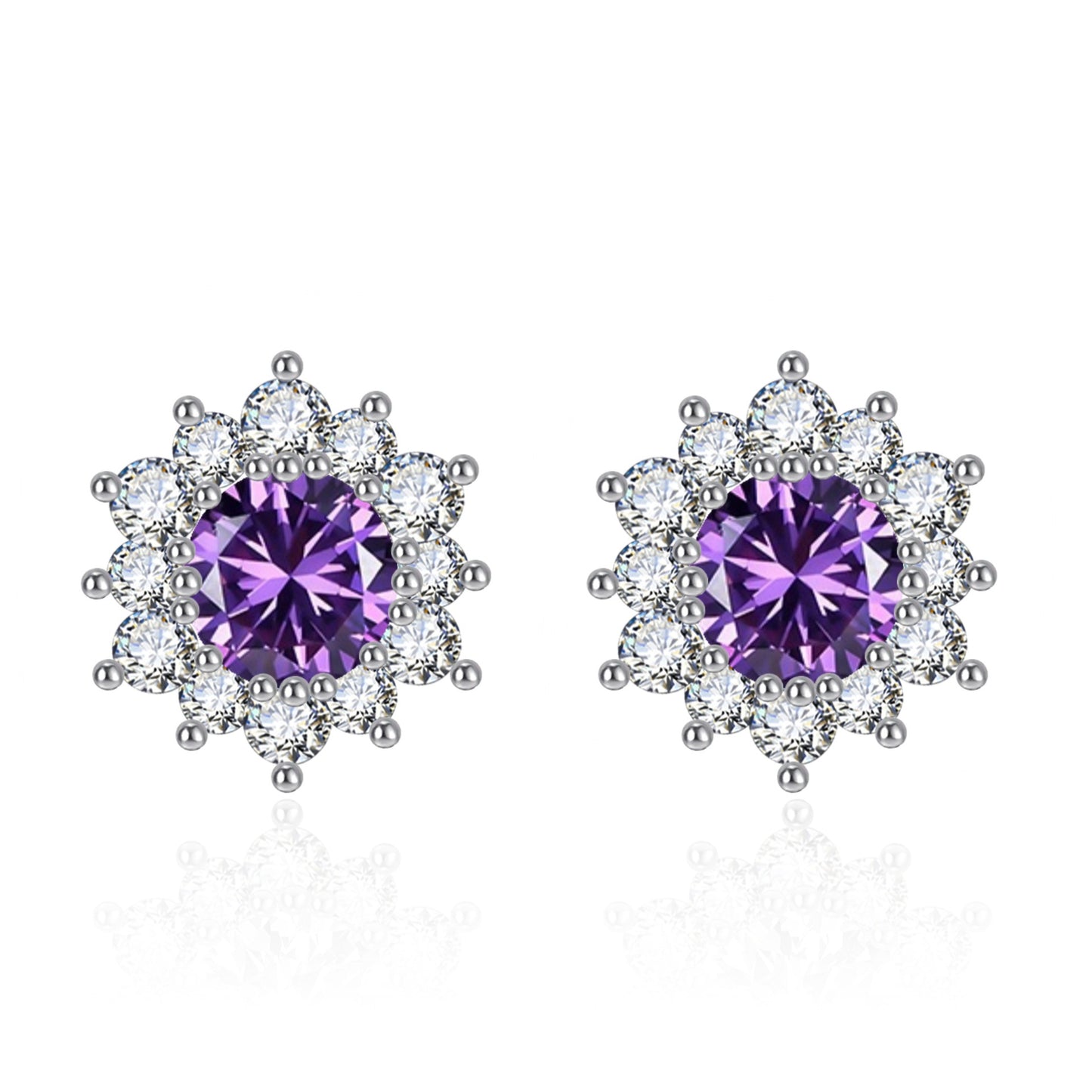 Women's Broadcast Zircon Sunflower High-grade Full Diamond Earrings