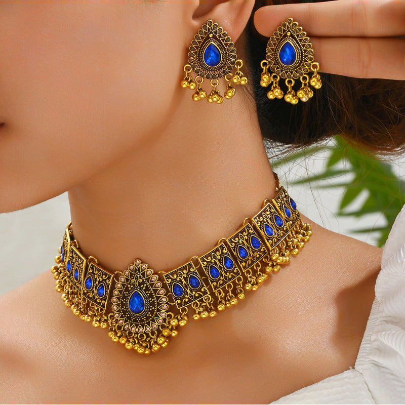 Indian Ethnic Style Vintage Gemstone Beads 2 Necklaces
