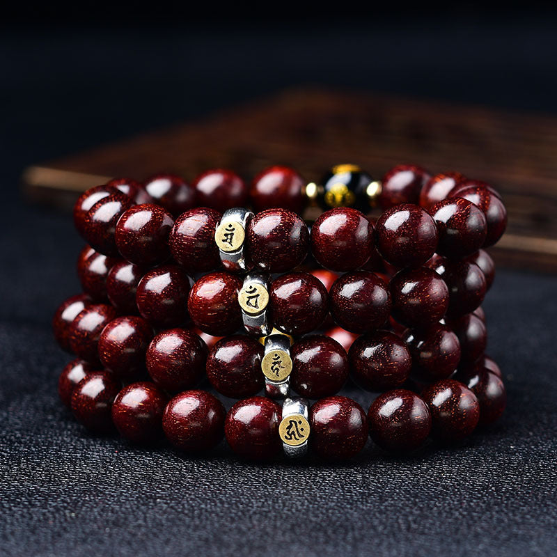 Women's & Men's & Pterocarpus Twee Zodiac Buddha Cultural Artifact Prayer Bracelets