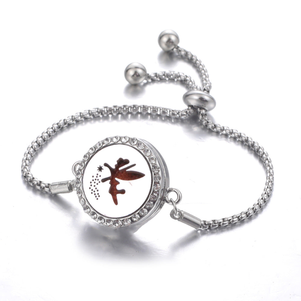 Steel Hollow Oil Lucky Tree Open Box Bracelet