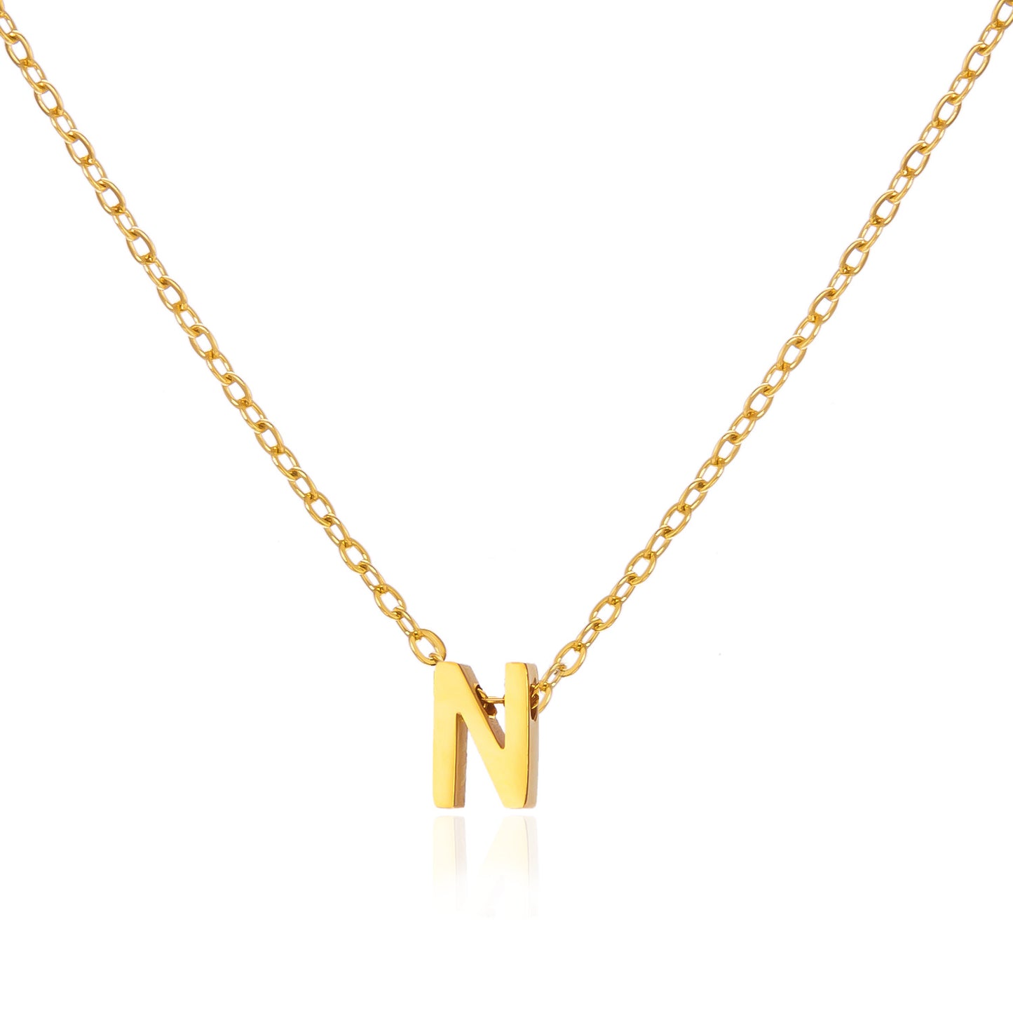 Letter Personalized Simple Stainless Steel Clavicle Pendants