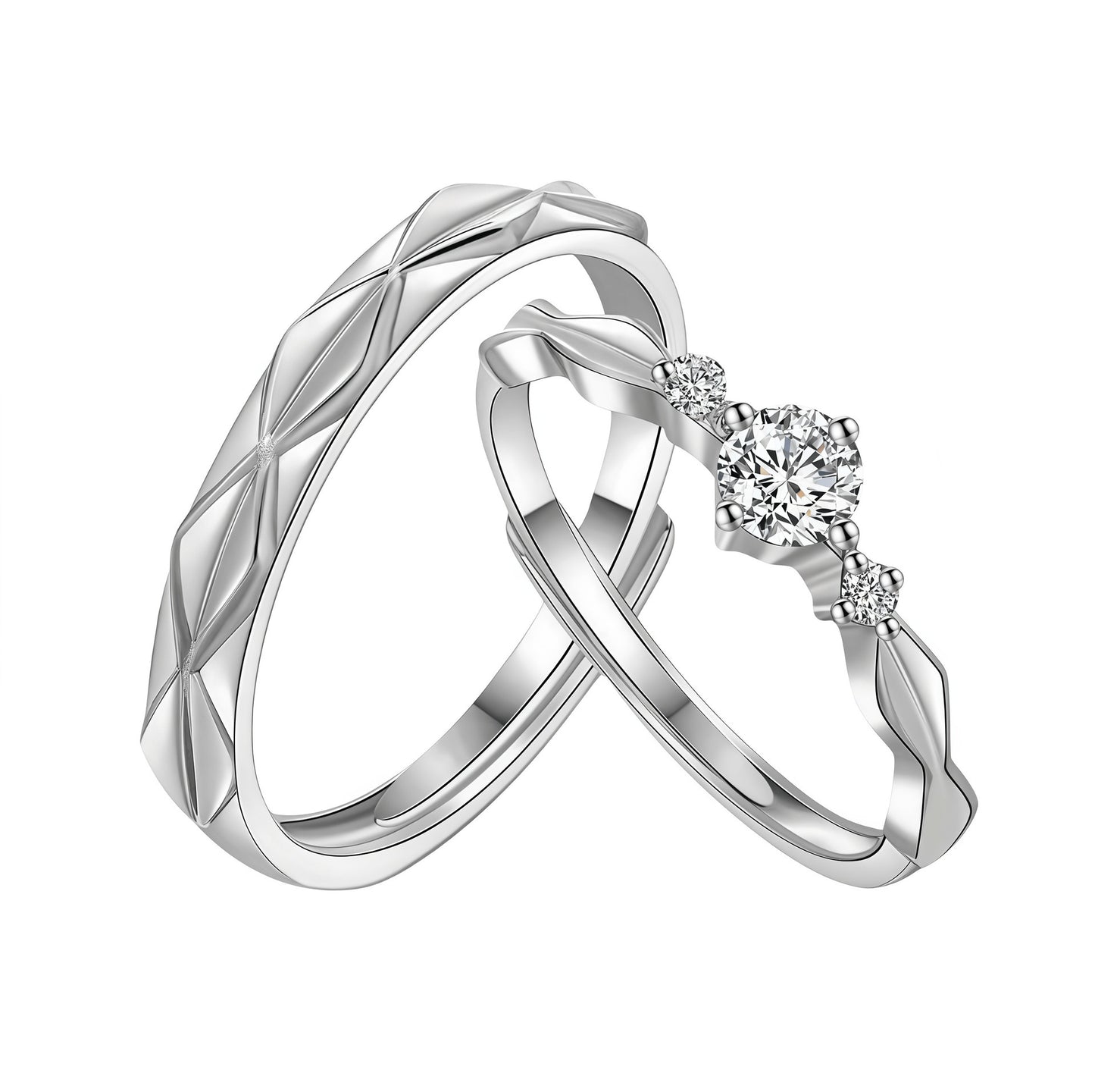 Women's & Men's Gold Plated Couple Pair Of Open Ring