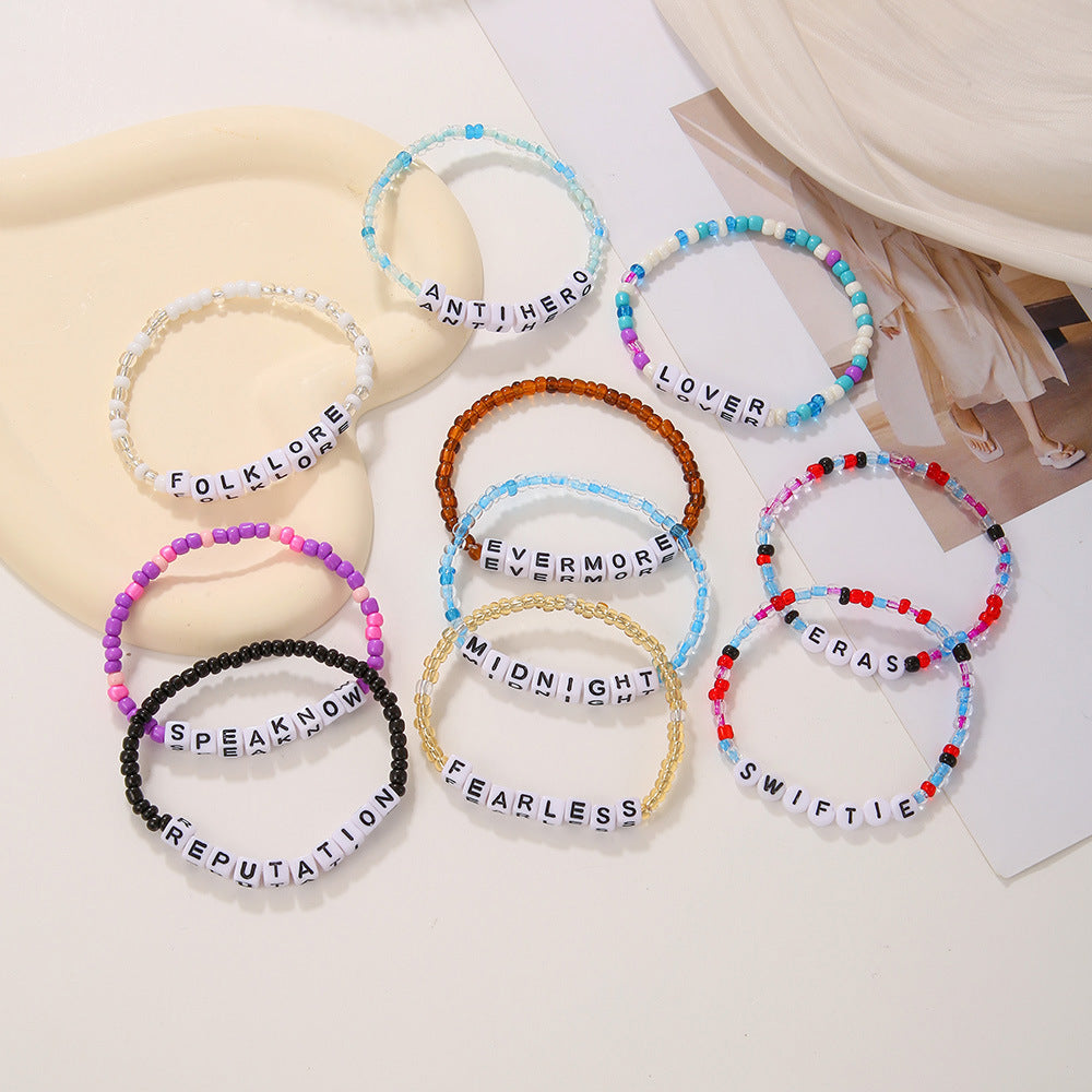 Bohemian Beads Suit Colorful Letter Square Bracelets