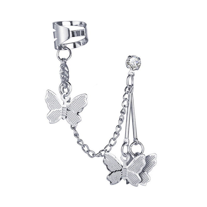 Women's Butterfly Fairy Temperamental Long Chain Disco Dancing Earrings