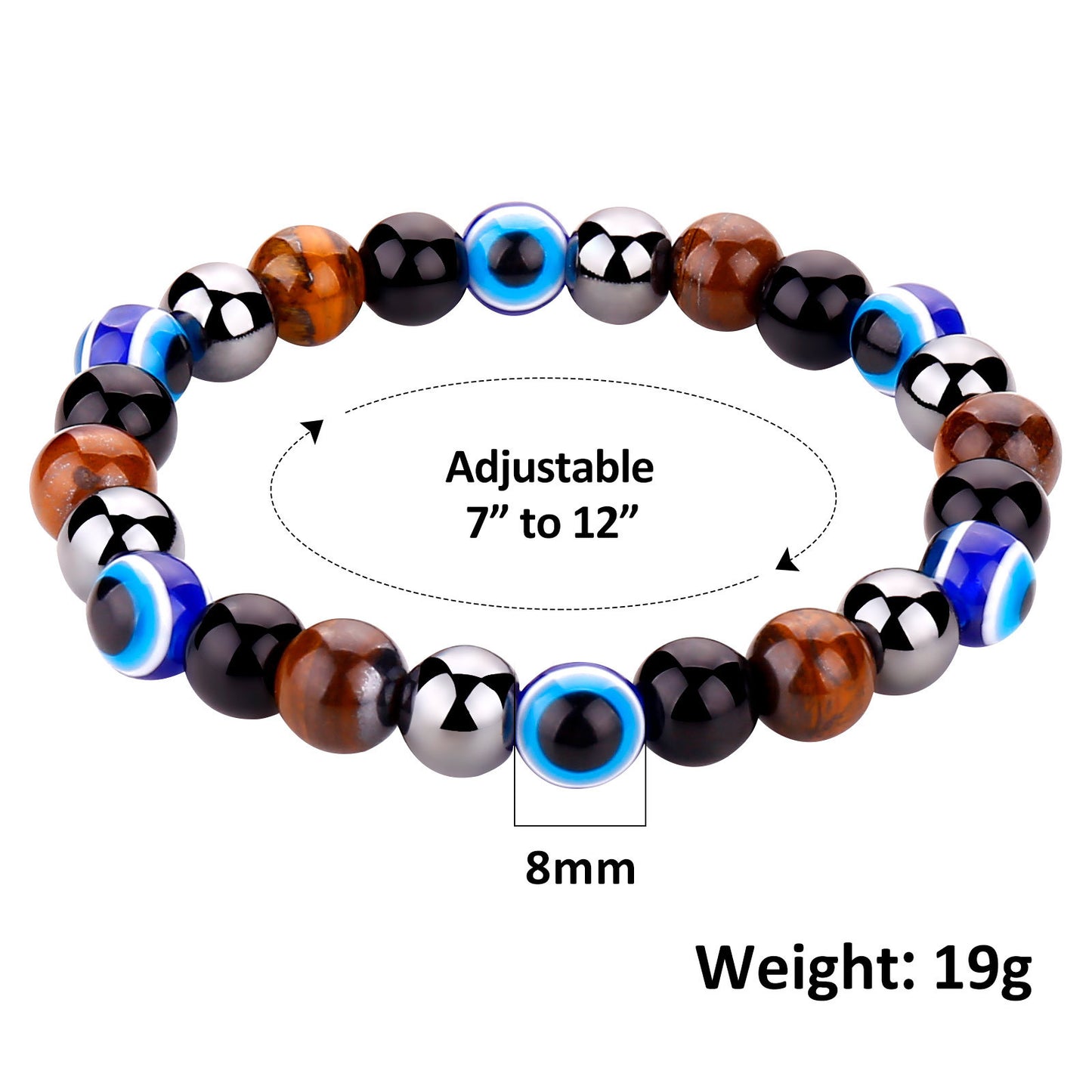 Women's Retro Simple Volcanic Rock Palm Eyes White-barked Bracelets