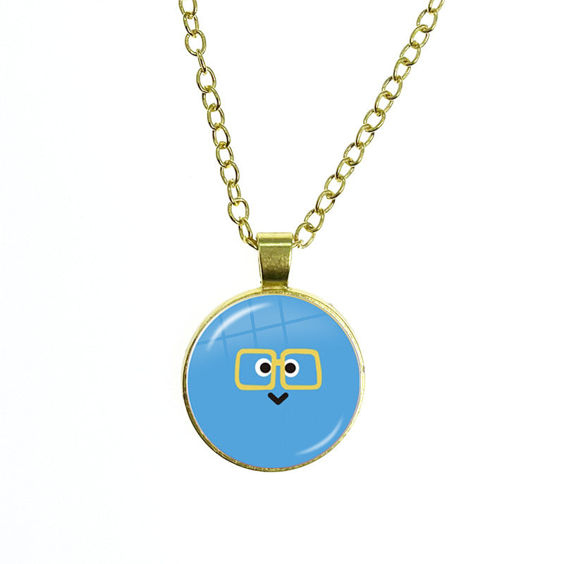 May Day Facial Expression Package Balls Time Gem Cabochon Sweater Necklace