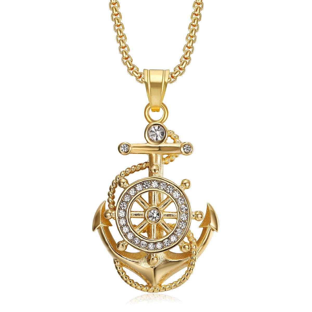 Hop Ear Metal Alloy Diamond Boat Necklace